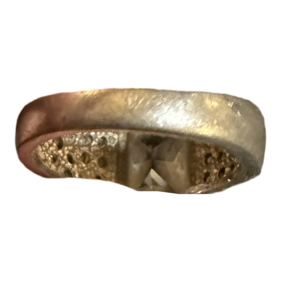 Sterling Silver 925 Cushion-Cut Clear Stone Ring Size 8 Elegant Cocktail - Picture 5 of 5